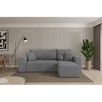 ALTDECOR Ecksofa mit Schlaffunktion und Bettkasten - SENO-L - 249x139x85 - Grau - Corner Sofa Eckcouch Couch L-Form, links/rechts angeordnet, Schlafcouch Ausziehbar Wohnlandschaft