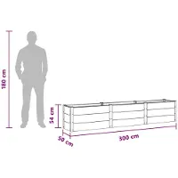 vidaXL Hochbeet Schwarz 300 x 50 x 54 cm WPC und Aluminium