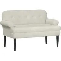 vidaXL Zweisitzer mit Knopfheftung Creme 120 x 66 x 78 cm Samt