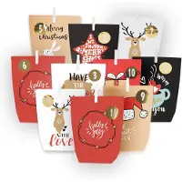 OEM Adventskalender zum Befüllen - 24 Adventstüten zum Selbstbefüllen - Weiß-Rot