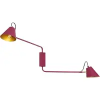 QAZQA Moderne Wandleuchte Lila mit Gold-Innenseite verstellbar 2-flammig - Lune