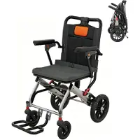 StarTech.com Transportrollstuhl für Senioren - Faltbares Modell - Ultraleicht - Feststell-Handbremse - Abnehmbare hochklappbare Armlehnen und schwenkbare Fußstützen - 100 kg - Grau-Orange