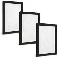 Tulup BILDER SET 3er Set - 20x30 cm Schwarzer Rahmen - Elegante Marmorstruktur