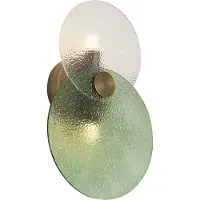 QAZQA Art-Déco Wandleuchte Dunkelbronze mit grünem und klarem Glas 2-flammig - Text