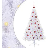 Syfax Künstlicher Weihnachtsbaum Weiß 150 cm PVC und Stahl