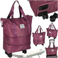 Creative Corner Reise-Trolley, faltbar, für den Urlaub, geräumig, 3 Größen, violett