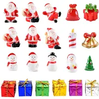 Markenlos Miniatur-Figuren Set - 20-teilig - Dekoration für Adventskalender und Winterlandschaften - Mehrfarbig