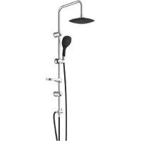 Eisl Duschset DUSCHTRAUM, Regendusche ohne Armatur, Duschsystem mit Kopfbrause Duschbrause, Dusche Chrom/Schwarz