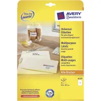 Avery Universal-Etiketten 6119, ultragrip, 210 x 297 mm, 25 + 5 Stück