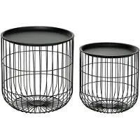 HOMCOM 2er-Set Couchtisch Beistelltisch im Skandidesign Kaffeetisch mit Stauraum