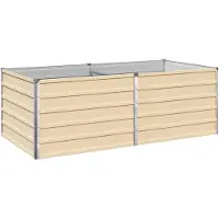 Syfax Hochbeet im Garten Elfenbein 160 x 80 x 55 cm