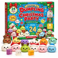 Axvcuxio Squishy Adventskalender,Dumpling Weihnachtskalender für 24 Tage,Kinder Spielzeug Countdown-Kalender TPR mit Fidget Spielzeug,Sammelfiguren