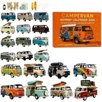 Slyrun Adventskalender 2026, Camper Van Weihnachtskalender mit 24 Acryl Anhängern, Wohnmobil Deko für Weihnachtsbaum, Geschenk für Vanlife Fans