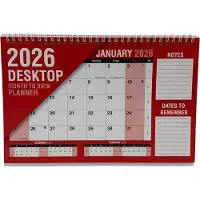 Famanu Bürokalender 2026 - Großer Stehkalender mit Spiralbindung