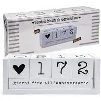 Famanu Holz Countdown Kalender - Permanenter Tischkalender mit dekorativen Würfeln - Bis zu 432 Tage für besondere Anlässe