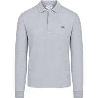 Lacoste Langarm - Longsleeve Poloshirt Piqué Hellgrau - 3XL