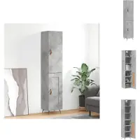 vidaXL Highboard Betongrau 34,5x34x180 cm Holzwerkstoff