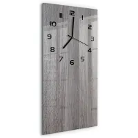 Tulup Wanduhr aus Glas – 30x60 cm - Glasbild - Glasuhr - Gehärtetes Glas -Holz
