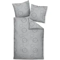 Janine Mako-Satin Bettwäsche J.D. 87114 grau 140x200 cm + 70x90 cm