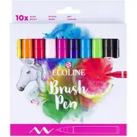 Ecoline Talens - Ecoline Brush Stift, 10er-Pack, klar
