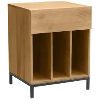 Miliboo - Vinyl-Aufbewahrungsmöbel aus Massivholz und schwarzem Metall L50 cm YPSTER