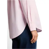 Tom Tailor Hemdbluse "Loose", Damen, Gr. 40, rosa (light pastel pink stripe), Obermaterial: 50% Baumwolle, 50% Lyocell, regular fit Po-bedeckend, Manschette, Blusen Hemdbluse, mit Manschetten