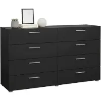 Dmora Kommode Solene, Wohnzimmerbuffet, Wohnzimmer-Sideboard, Moderne Küchen-Speisekammer, 140x40 h82 cm, Schwarz