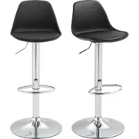 HOMCOM Barhocker 2er Set, Gepolstert Barstuhl mit Stahlgestell, Lehne für Küche