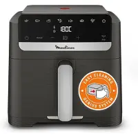 Moulinex Heißluftfritteuse Easy Fry Mega Compact - 7,5 L - 8 Programme - 40-200 °C - 1700-2020 W - Dunkelgrau - Gpe Seb France -