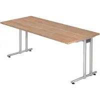Hjh OFFICE PRO NANO 19 S - 180 x 80 Nussbaum/Silber