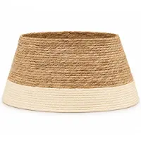 Spies Online Weihnachtsbaumkorb Ø55 x 23 cm – Geflochtene Weihnachtsbaumständer Abdeckung – Beige Natur – Weihnachtsdeko