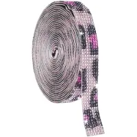 OEM Selbstklebendes Strassband - 7 Reihen - Für Bastelarbeiten und Dekoration - Rot Leopard - 4 Yard
