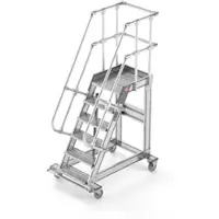 Hailo fahrbare Plattformtreppe Neigung 45° Stufenbreite 1000mm 7 Stufen