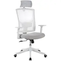 StarTech.com Ergonomischer Mesh Bürostuhl - Schreibtischstuhl hohe Rückenlehne - Verstellbare Kopfstütze - Lendenstütze - Hochklappbare Armlehnen - Wipp- und Höhenverstellung - Rollen - Weiß