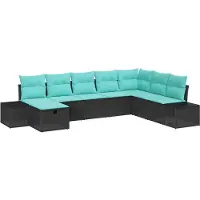 vidaXL Gartensofa-set 8 stk. Schwarz Poly-Rattan