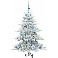 vidaXL Künstlicher klappbarer Weihnachtsbaum Weiß 150 cm PVC und Stahl