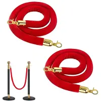 Merkloos Omgoods – Set aus 2 Barrieren, rote Samtseile, 150 cm