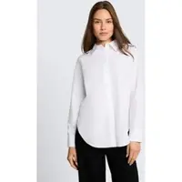 Tom Tailor Hemdbluse "Loose", Damen, Gr. 46, weiß, Obermaterial: 50% Baumwolle, 50% Lyocell, regular fit Po-bedeckend, Manschette, Blusen Hemdbluse, mit Manschetten