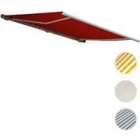 Mendler Elektrische Kassettenmarkise T124, Markise Vollkassette 5x3m Acryl bordeaux-rot