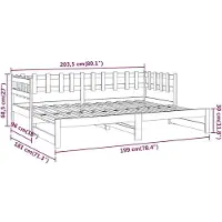 vidaXL Tagesbett Ausziehbar 2x(90x200) cm Massivholz Kiefer
