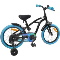 vidaXL Kinderfahrrad 16 Zoll für 4-6 Jahre alt Schwarz