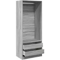 vidaXL Kleiderschrank Grau Sonoma 80x50x200 cm Holzwerkstoff