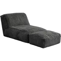 MODFU Modular Floor Chaise Lounge Einzelsitz mit Rückenlehne Multifunktionssofa Flannelette für kleine Wohnungen geeignet Dunkelgrau