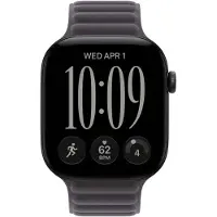 Apple 46 mm Armband mit Magnetverschluss Mitternacht - S/M, Band, Smartwatch, Dunkles Grau, , Watch 46 mm, Fein gewoben, Recyceltes Polyester