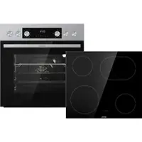 Gorenje Steel Heißluft Set (Einbauherd BCA6737AO5X und Kochfeld ECDA643SC) , Einbauherdset (Glaskeramik, A, 73 l)