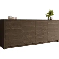 Mirjan 24 Kommode Solid 4D, Stilvoll Wohnzimmer, Kommode mit vier Drehtüren (Farbe: Eiche Dunin)