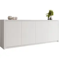 Mirjan 24 Kommode Solid 4D, Stilvoll Wohnzimmer, Kommode mit vier Drehtüren (Farbe: Weiß)