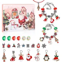 OEM Adventskalender mit Charm-Armband - 24-tägiger Countdown-Schmuck - DIY-Armband-Set für Kinder und Teenager