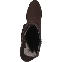 Caprice Damen Stiefel aus Rauleder mit Raffung und Blockabsatz 9-25401-47, Größe:38.5 EU, Farbe:Braun