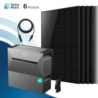 SolarMars Balkonkraftwerk 3000 Watt mit Speicher Anker SOLIX Solarbank 3 E2700 Pro mit 6x500Wp Solarmodule und MC4 Solarkabel Set - 3000Wp ‚Äì 6 Module / 2x BP2700 / Ohne HAL